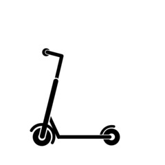 Scooter black silhuete icon isolated on white background.