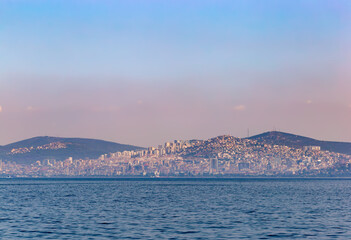 The coast of Istanbul view from Marmara sea, Turkey