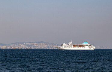 Fototapeta na wymiar Cruise ship in Marmara sea