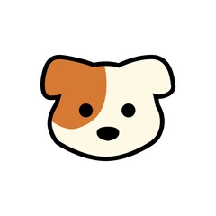 Cute Puppy Head Cartoon Illustration. Animal Dog Face Icon Vector Design
