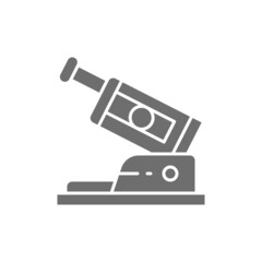 Eye exam device grey icon. Isolated on white background