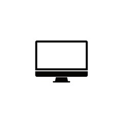 Computer monitor icon . Flat PC symbol. Vector illustration, template