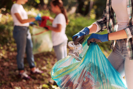 Volunteers Cleaning Up The City Park