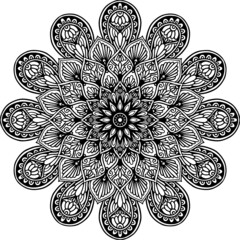 Mandalas Round for coloring  book. Decorative round ornaments. Unusual flower shape. Oriental vector, Anti-stress therapy patterns. Weave design elements. Yoga logos Vector. - 456880004