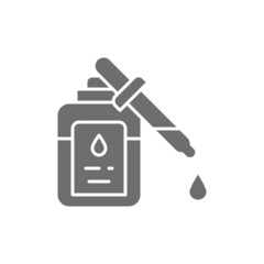 Vector medicine, drops for sight grey icon.