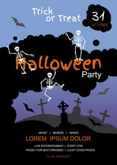 Halloween poster with skeletons, write your text here