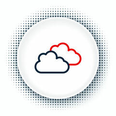 Line Cloud icon isolated on white background. Colorful outline concept. Vector