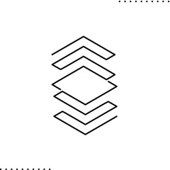 Structure, two-way pointer, hipster sign, geometrical ornament in outlines