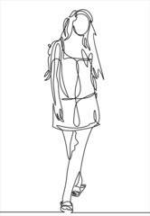 beautiful sexy Woman Beautiful girl enjoying-continuous one line