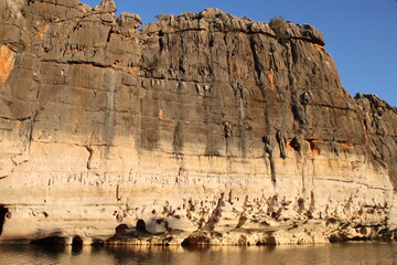 The Fitzroy River in the Danggu Geikie Gorge National Park in the Kimberley region of Western Australia.