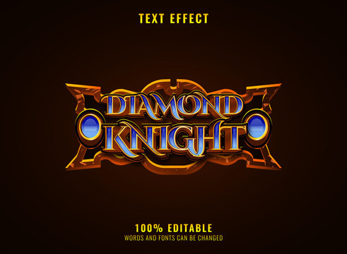 Rpg Medieval Diamond Knight Game Logo Title Text Effect