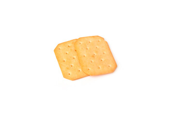 Butter cracker isolated on white background.
