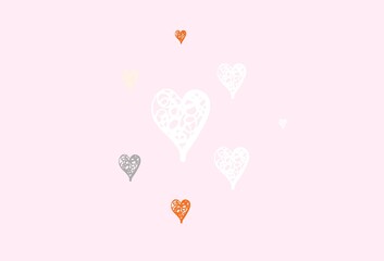 Light Brown vector texture with lovely hearts.