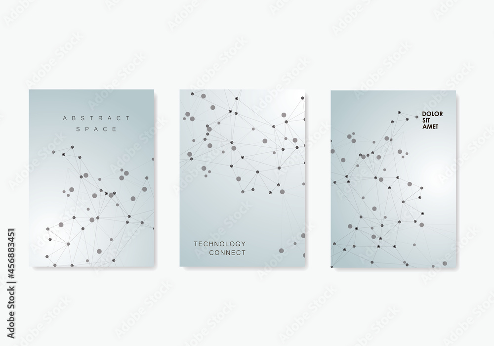 Poster trendy business card for medical design. digital science technology. business idea concept. abstract