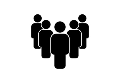 People Icon - Vector Business Person Group In Glyph Pictogram Icon. Simple filled group icon. On white background.