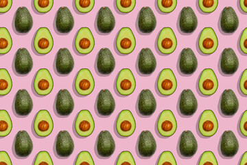 Avocado pattern on a light pink background