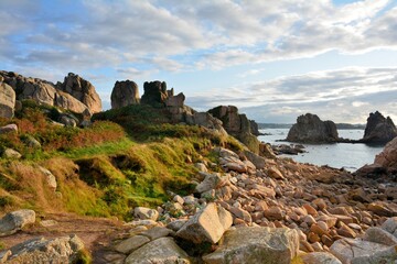 Beautiful sunset in Brittany France