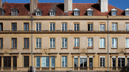Obraz premium ancient flat buildings in metz in lorraine (france)
