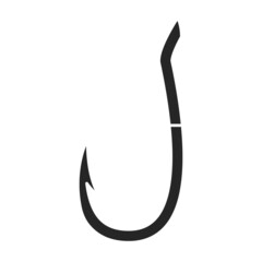 Fish hook vector icon.Black vector icon isolated on white background fish hook.