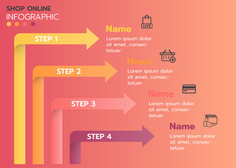 infographic template have step or option.vector illustration style design for business,class or shop online,presentation,element.