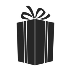 Gift box vector icon.Black vector icon isolated on white background gift box .