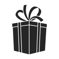 Gift box vector icon.Black vector icon isolated on white background gift box .