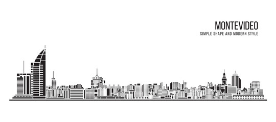 Fototapeta premium Cityscape Building Abstract Simple shape and modern style art Vector design - Montevideo, Uruguay