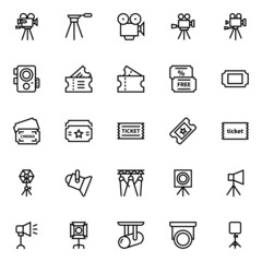Outline icons for cinema.