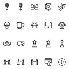 Outline icons for cinema.