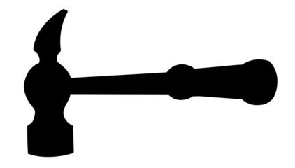 Hammer single silhouette construction tool icon for design
