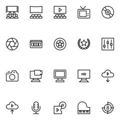 Outline icons for cinema.