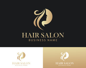 Fototapeta premium hair salon logo creative beauty design concept massage women emblem business