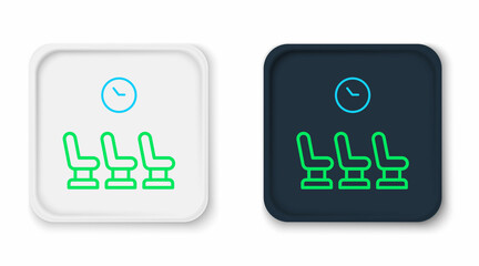 Line Waiting room icon isolated on white background. Colorful outline concept. Vector