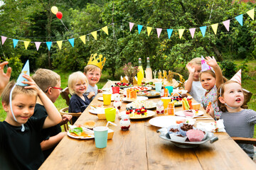 Kids enjoying party in the garden