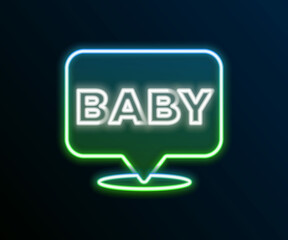 Glowing neon line Baby icon isolated on black background. Colorful outline concept. Vector