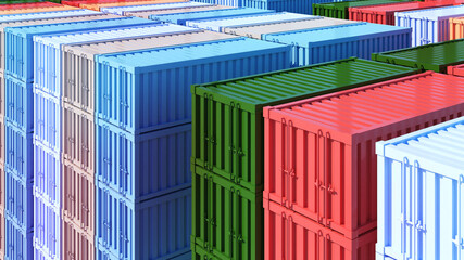 Lots of colorful containers,background image of colorful containers,Shipping containers in the port,3d rendering