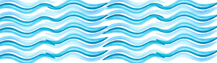 Abstract watercolor background.Banner sea wave,blue.Watercolour hand painted waves illustration transparent wave teal blue colored background.