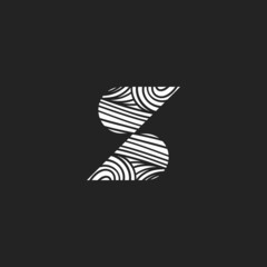 Abstract Wave Letter S Logo, Geometric Abstract Letter S, Logo for Clothing Letter S Design