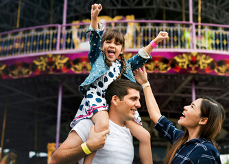 Family Holiday Vacation Amusement Park Togetherness