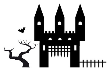 Building Halloween Cathedral Horror Church Festive Illustration