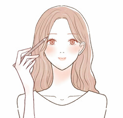 アイブロウをする女性