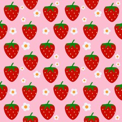 seamless pattern with stawberries.Strawberry background image.