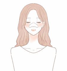 鼻パックをする女性