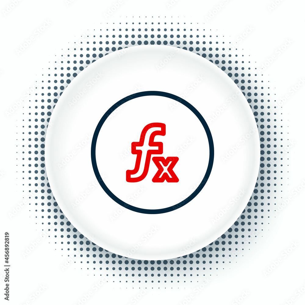 Poster line function mathematical symbol icon isolated on white background. colorful outline concept. vecto