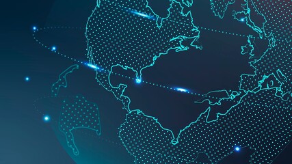 Global network technology background in blue tone