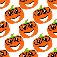 Seamless pattern silhouette halloween grimace horror