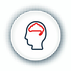 Line Human brain icon isolated on white background. Colorful outline concept. Vector