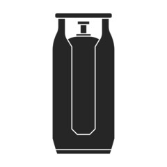 Gas cylinder vector black icon. Vector illustration lpg on wite background. Isolated black illustration icon of gas cylinder.