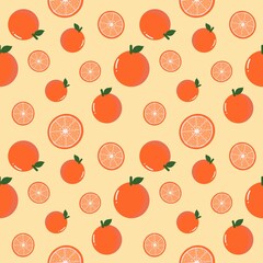 Orange seamless pattern. Simple color design. 