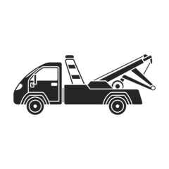 Fototapeta na wymiar Truck tow vector icon.Black vector icon isolated on white background truck tow.